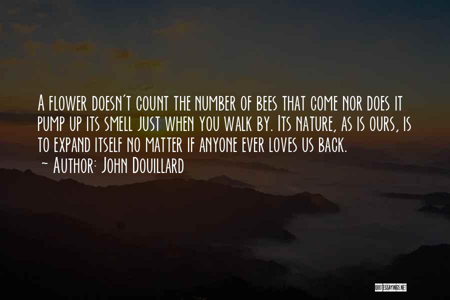 John Douillard Quotes: A Flower Doesn't Count The Number Of Bees That Come Nor Does It Pump Up Its Smell Just When You