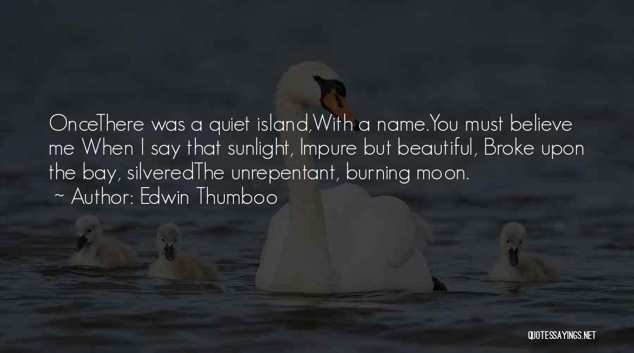 Edwin Thumboo Quotes: Oncethere Was A Quiet Island,with A Name.you Must Believe Me When I Say That Sunlight, Impure But Beautiful, Broke Upon