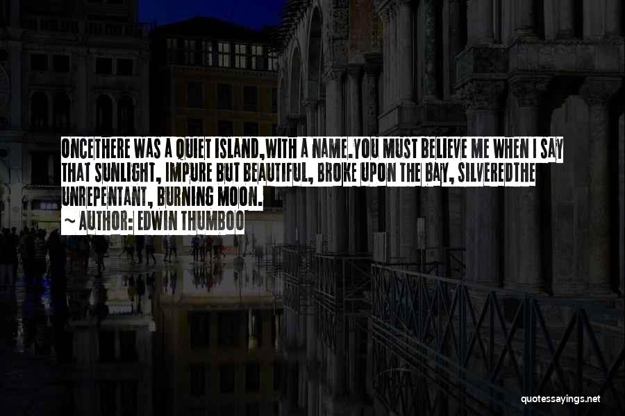 Edwin Thumboo Quotes: Oncethere Was A Quiet Island,with A Name.you Must Believe Me When I Say That Sunlight, Impure But Beautiful, Broke Upon
