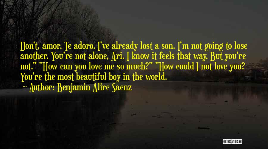 Benjamin Alire Saenz Quotes: Don't, Amor. Te Adoro. I've Already Lost A Son. I'm Not Going To Lose Another. You're Not Alone, Ari. I