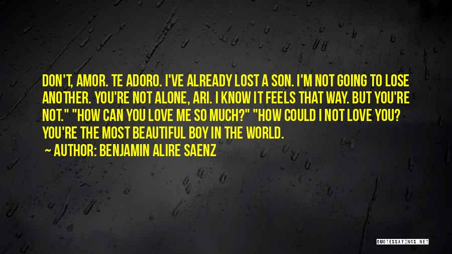 Benjamin Alire Saenz Quotes: Don't, Amor. Te Adoro. I've Already Lost A Son. I'm Not Going To Lose Another. You're Not Alone, Ari. I