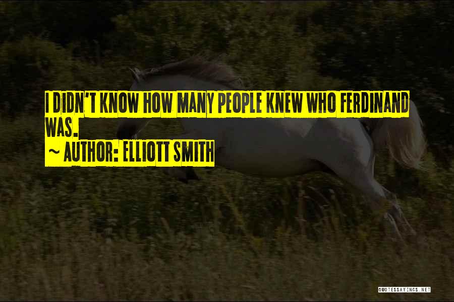 Elliott Smith Quotes: I Didn't Know How Many People Knew Who Ferdinand Was.