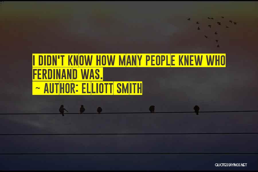 Elliott Smith Quotes: I Didn't Know How Many People Knew Who Ferdinand Was.