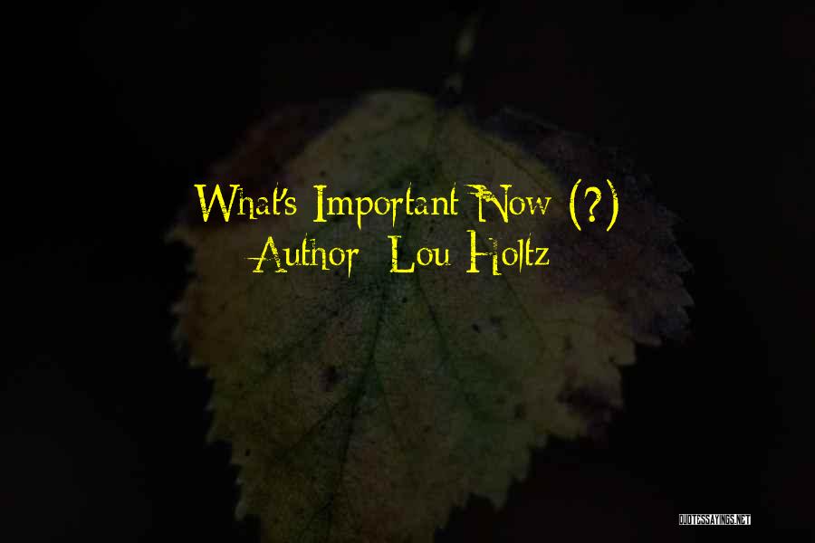 Lou Holtz Quotes: What's Important Now (?)