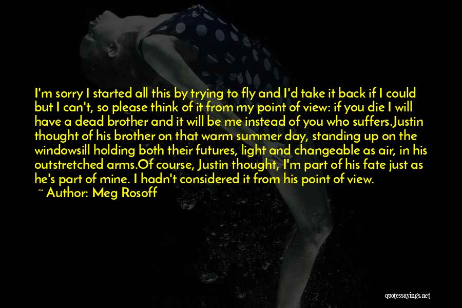 Meg Rosoff Quotes: I'm Sorry I Started All This By Trying To Fly And I'd Take It Back If I Could But I