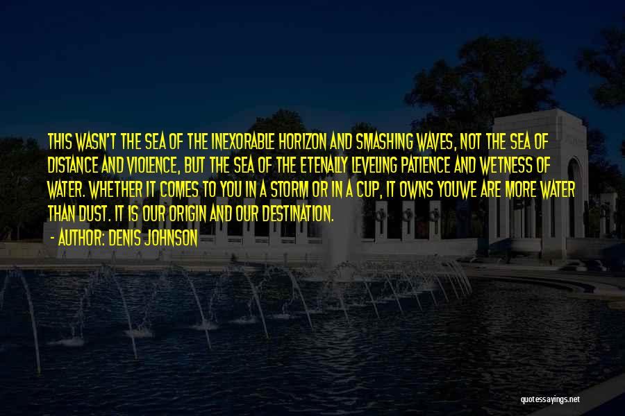 Denis Johnson Quotes: This Wasn't The Sea Of The Inexorable Horizon And Smashing Waves, Not The Sea Of Distance And Violence, But The