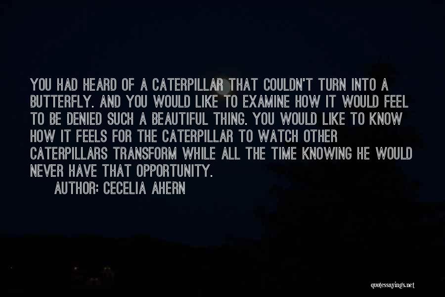 Cecelia Ahern Quotes: You Had Heard Of A Caterpillar That Couldn't Turn Into A Butterfly. And You Would Like To Examine How It