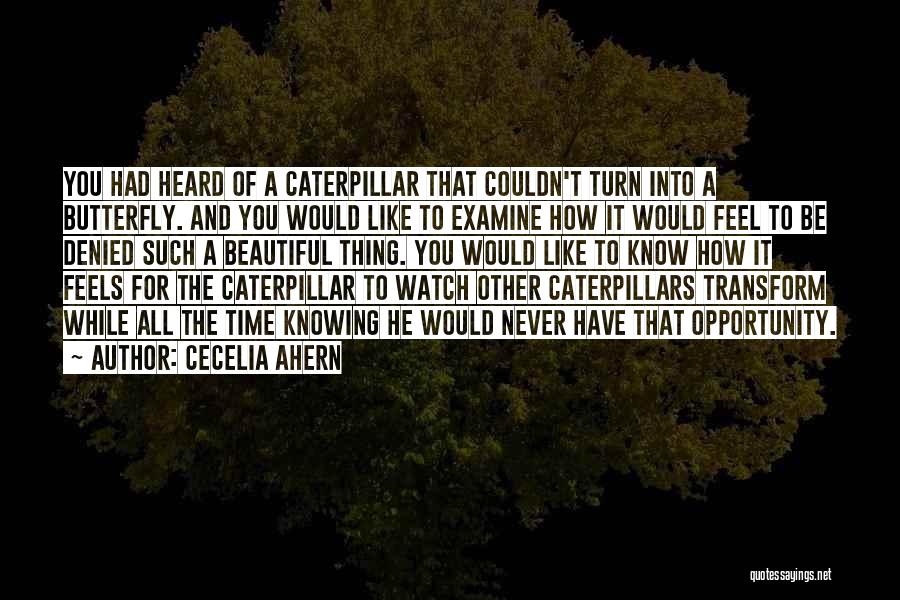 Cecelia Ahern Quotes: You Had Heard Of A Caterpillar That Couldn't Turn Into A Butterfly. And You Would Like To Examine How It