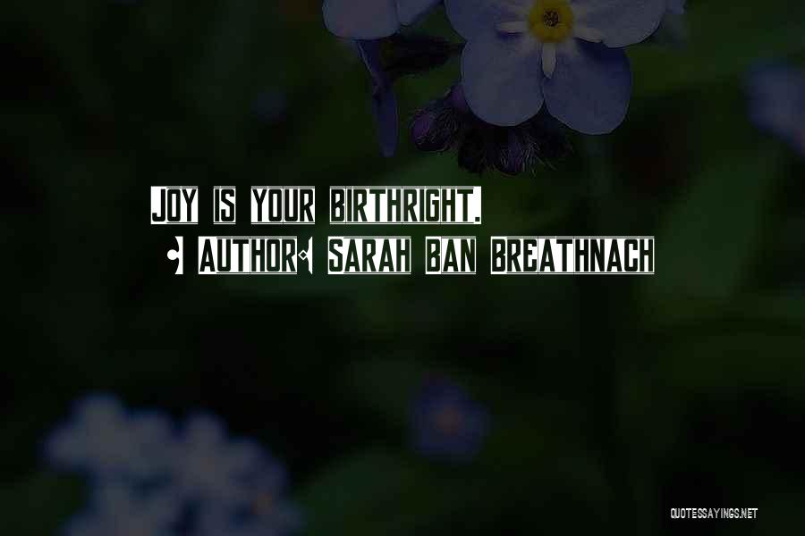 Sarah Ban Breathnach Quotes: Joy Is Your Birthright.