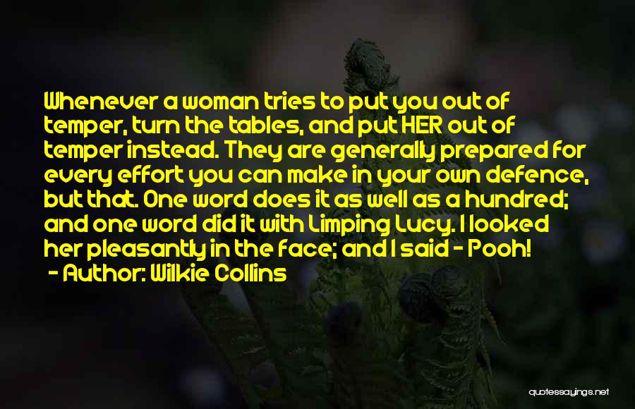 Wilkie Collins Quotes: Whenever A Woman Tries To Put You Out Of Temper, Turn The Tables, And Put Her Out Of Temper Instead.