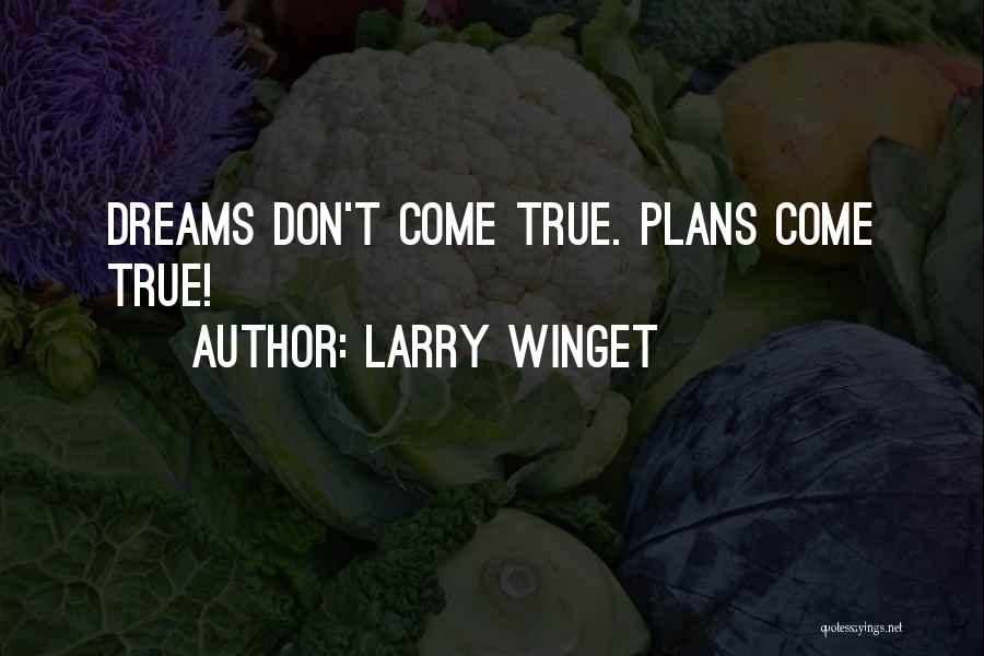 Larry Winget Quotes: Dreams Don't Come True. Plans Come True!