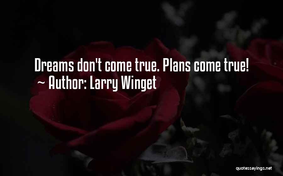 Larry Winget Quotes: Dreams Don't Come True. Plans Come True!