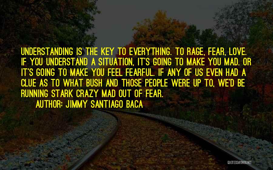 Jimmy Santiago Baca Quotes: Understanding Is The Key To Everything. To Rage, Fear, Love. If You Understand A Situation, It's Going To Make You