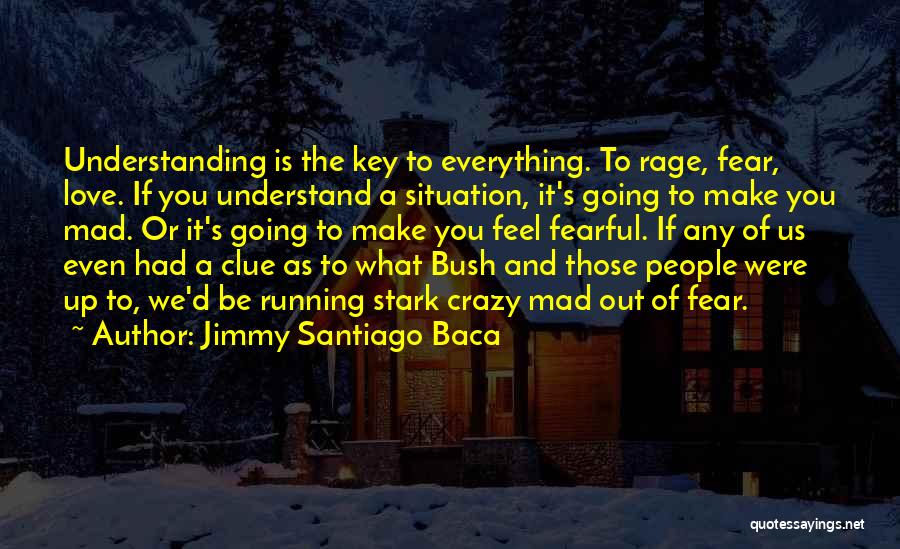 Jimmy Santiago Baca Quotes: Understanding Is The Key To Everything. To Rage, Fear, Love. If You Understand A Situation, It's Going To Make You