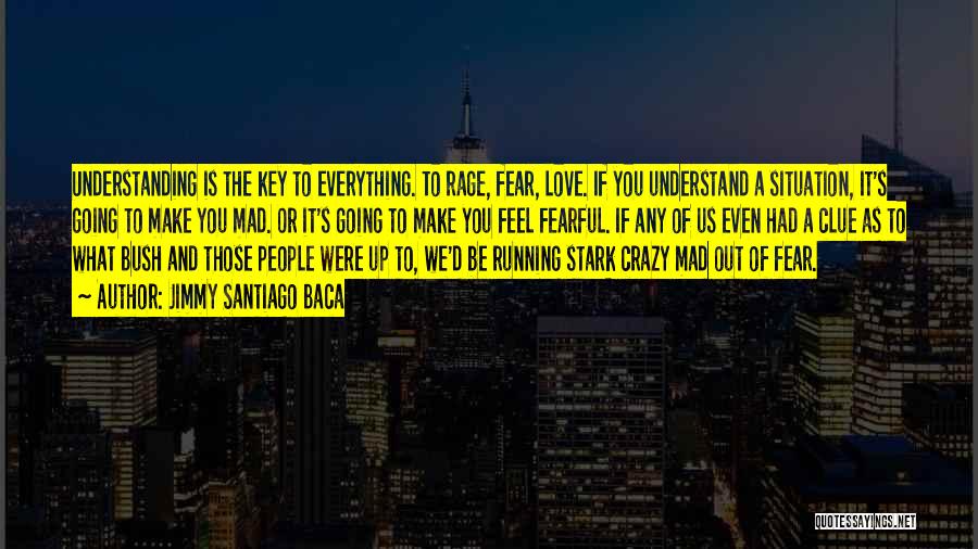 Jimmy Santiago Baca Quotes: Understanding Is The Key To Everything. To Rage, Fear, Love. If You Understand A Situation, It's Going To Make You