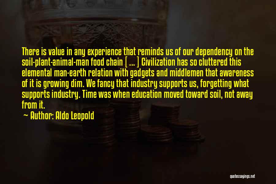 Aldo Leopold Quotes: There Is Value In Any Experience That Reminds Us Of Our Dependency On The Soil-plant-animal-man Food Chain [ ... ]