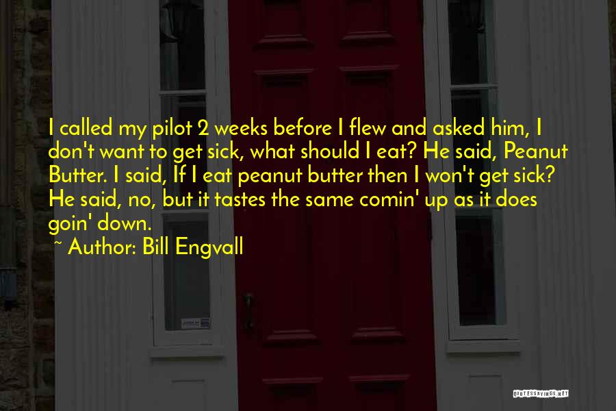Bill Engvall Quotes: I Called My Pilot 2 Weeks Before I Flew And Asked Him, I Don't Want To Get Sick, What Should