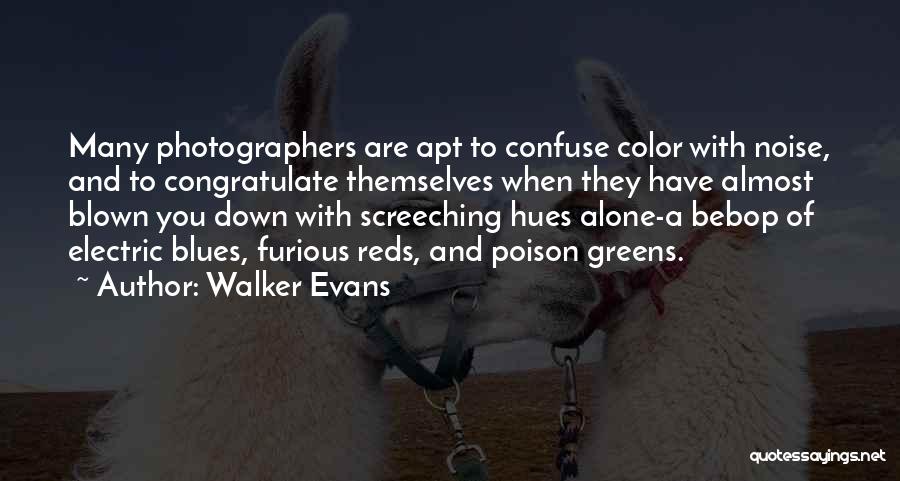 Walker Evans Quotes: Many Photographers Are Apt To Confuse Color With Noise, And To Congratulate Themselves When They Have Almost Blown You Down