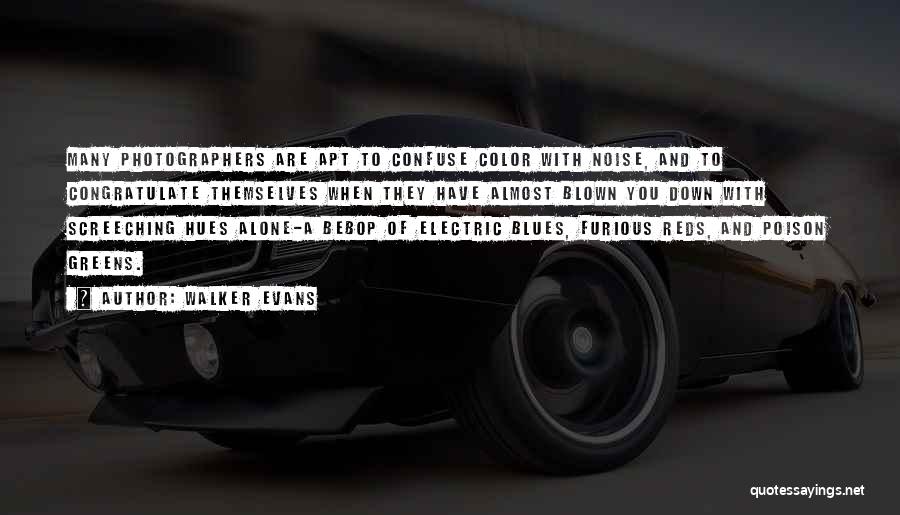 Walker Evans Quotes: Many Photographers Are Apt To Confuse Color With Noise, And To Congratulate Themselves When They Have Almost Blown You Down