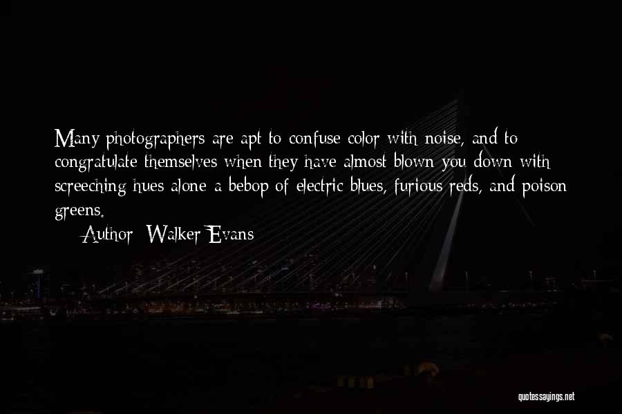 Walker Evans Quotes: Many Photographers Are Apt To Confuse Color With Noise, And To Congratulate Themselves When They Have Almost Blown You Down