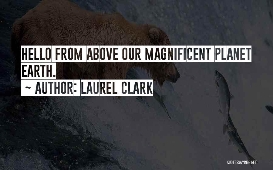 Laurel Clark Quotes: Hello From Above Our Magnificent Planet Earth.