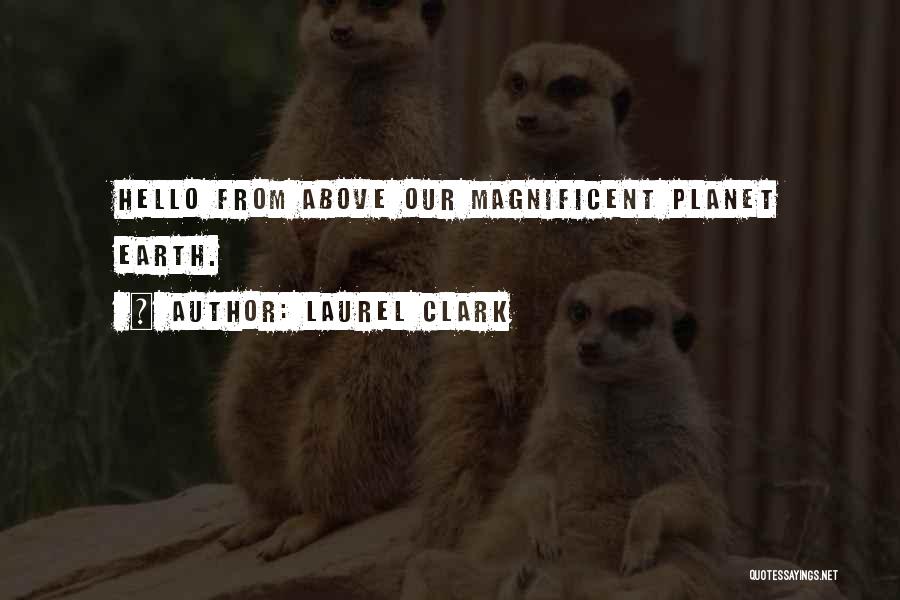 Laurel Clark Quotes: Hello From Above Our Magnificent Planet Earth.