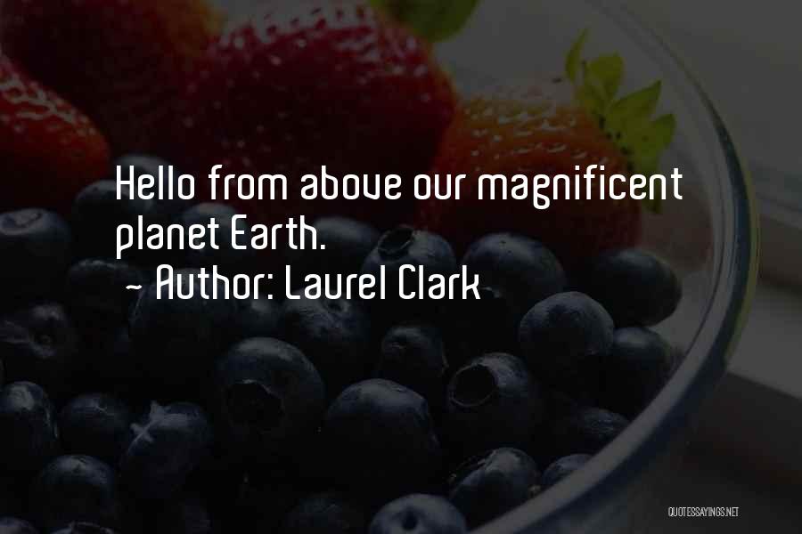 Laurel Clark Quotes: Hello From Above Our Magnificent Planet Earth.