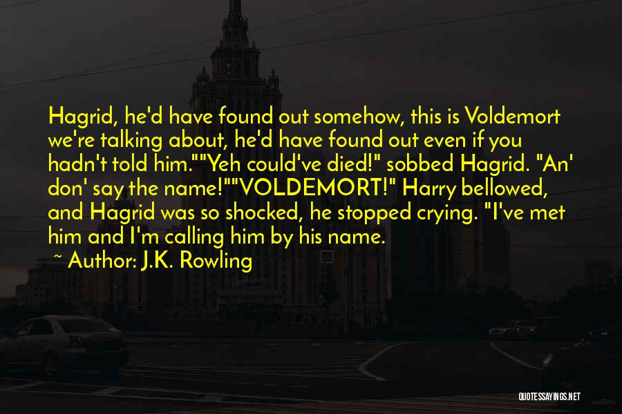 J.K. Rowling Quotes: Hagrid, He'd Have Found Out Somehow, This Is Voldemort We're Talking About, He'd Have Found Out Even If You Hadn't