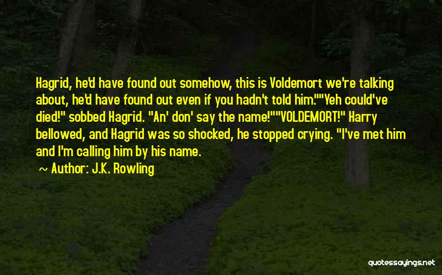 J.K. Rowling Quotes: Hagrid, He'd Have Found Out Somehow, This Is Voldemort We're Talking About, He'd Have Found Out Even If You Hadn't