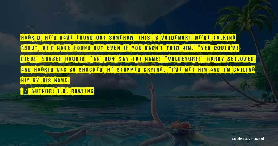 J.K. Rowling Quotes: Hagrid, He'd Have Found Out Somehow, This Is Voldemort We're Talking About, He'd Have Found Out Even If You Hadn't