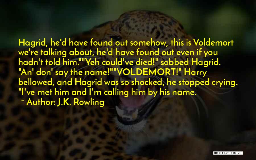 J.K. Rowling Quotes: Hagrid, He'd Have Found Out Somehow, This Is Voldemort We're Talking About, He'd Have Found Out Even If You Hadn't