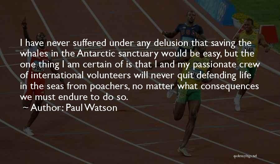 Paul Watson Quotes: I Have Never Suffered Under Any Delusion That Saving The Whales In The Antarctic Sanctuary Would Be Easy, But The
