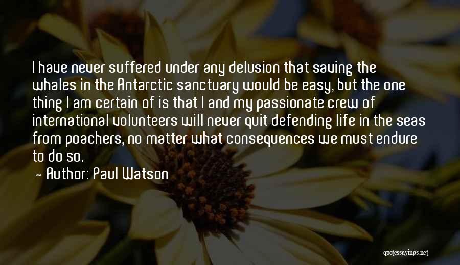 Paul Watson Quotes: I Have Never Suffered Under Any Delusion That Saving The Whales In The Antarctic Sanctuary Would Be Easy, But The