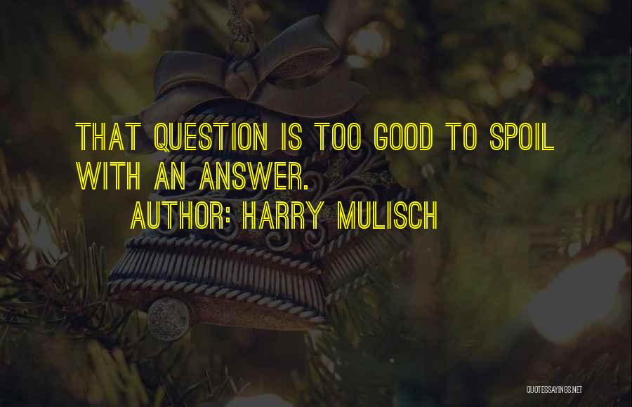 Harry Mulisch Quotes: That Question Is Too Good To Spoil With An Answer.