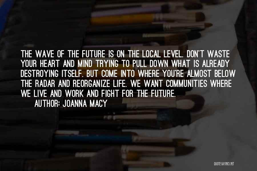 Joanna Macy Quotes: The Wave Of The Future Is On The Local Level. Don't Waste Your Heart And Mind Trying To Pull Down