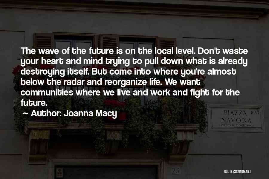 Joanna Macy Quotes: The Wave Of The Future Is On The Local Level. Don't Waste Your Heart And Mind Trying To Pull Down