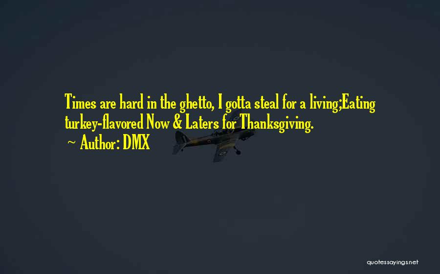 DMX Quotes: Times Are Hard In The Ghetto, I Gotta Steal For A Living;eating Turkey-flavored Now & Laters For Thanksgiving.