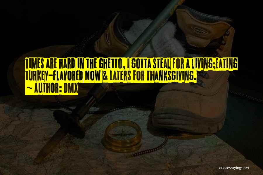 DMX Quotes: Times Are Hard In The Ghetto, I Gotta Steal For A Living;eating Turkey-flavored Now & Laters For Thanksgiving.