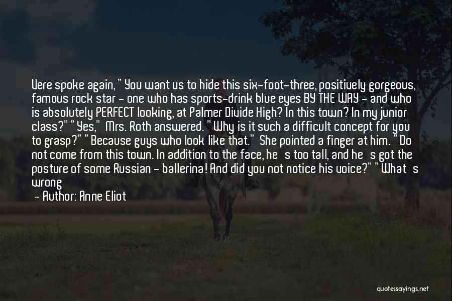 Anne Eliot Quotes: Vere Spoke Again, You Want Us To Hide This Six-foot-three, Positively Gorgeous, Famous Rock Star - One Who Has Sports-drink