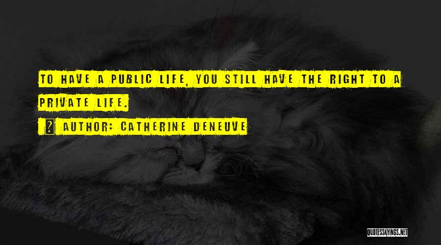 Catherine Deneuve Quotes: To Have A Public Life, You Still Have The Right To A Private Life.