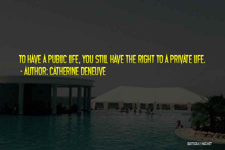 Catherine Deneuve Quotes: To Have A Public Life, You Still Have The Right To A Private Life.