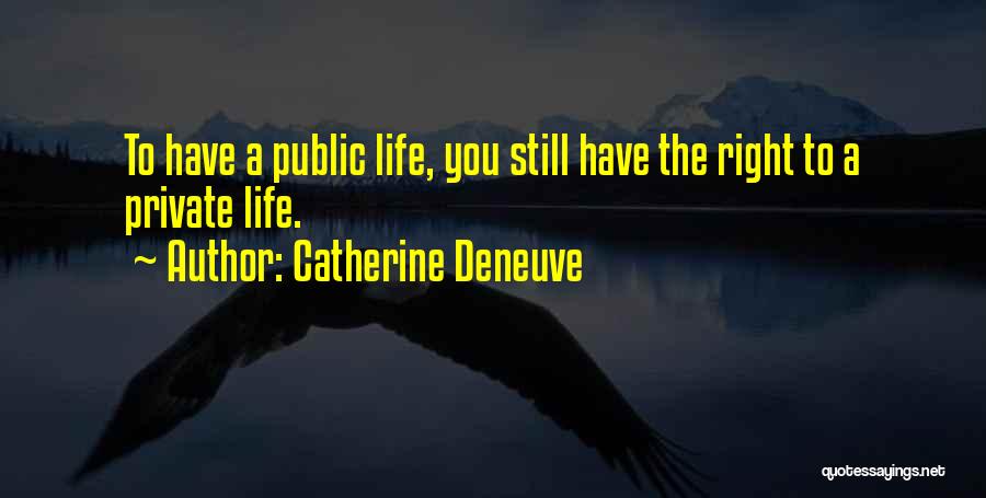 Catherine Deneuve Quotes: To Have A Public Life, You Still Have The Right To A Private Life.