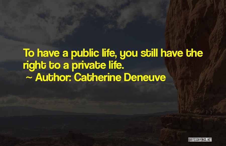 Catherine Deneuve Quotes: To Have A Public Life, You Still Have The Right To A Private Life.