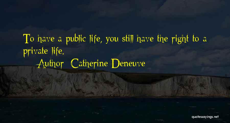 Catherine Deneuve Quotes: To Have A Public Life, You Still Have The Right To A Private Life.