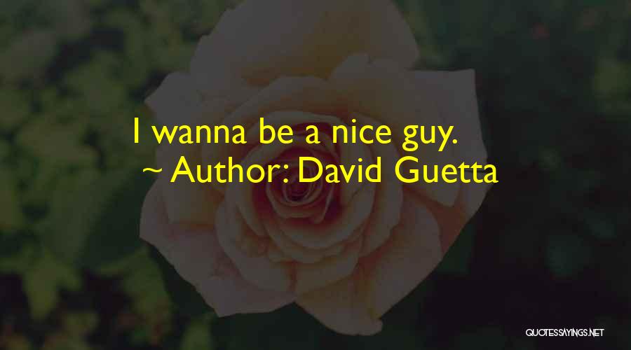 David Guetta Quotes: I Wanna Be A Nice Guy.