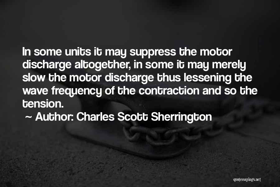 Charles Scott Sherrington Quotes: In Some Units It May Suppress The Motor Discharge Altogether, In Some It May Merely Slow The Motor Discharge Thus