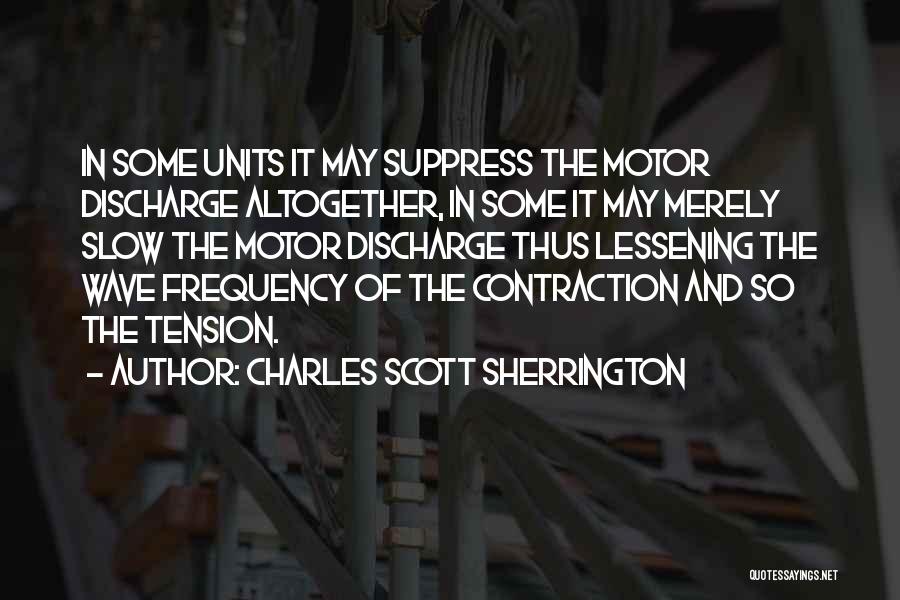Charles Scott Sherrington Quotes: In Some Units It May Suppress The Motor Discharge Altogether, In Some It May Merely Slow The Motor Discharge Thus