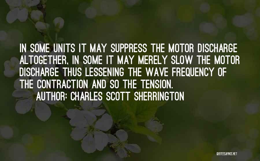 Charles Scott Sherrington Quotes: In Some Units It May Suppress The Motor Discharge Altogether, In Some It May Merely Slow The Motor Discharge Thus