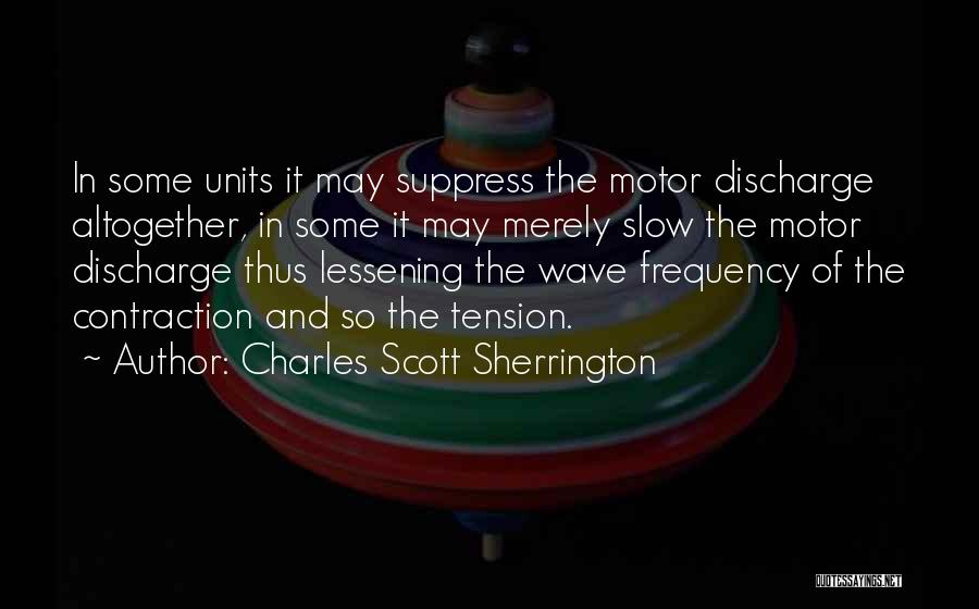 Charles Scott Sherrington Quotes: In Some Units It May Suppress The Motor Discharge Altogether, In Some It May Merely Slow The Motor Discharge Thus