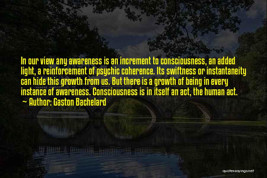 Gaston Bachelard Quotes: In Our View Any Awareness Is An Increment To Consciousness, An Added Light, A Reinforcement Of Psychic Coherence. Its Swiftness